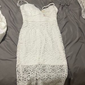 White lace floral dress